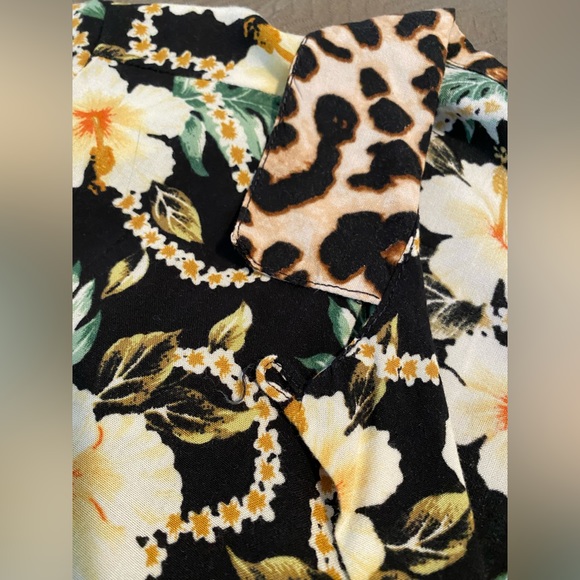 Denim & Supply Ralph Lauren Aloha Hawaiian Leopard print shirt floral EUC 🌺 XL - Picture 4 of 10